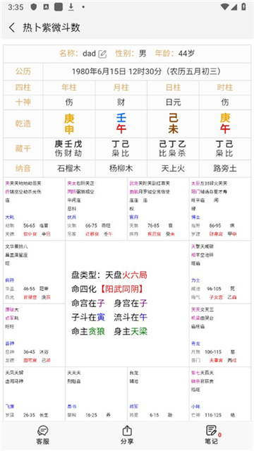 热卜八字排盘截图2