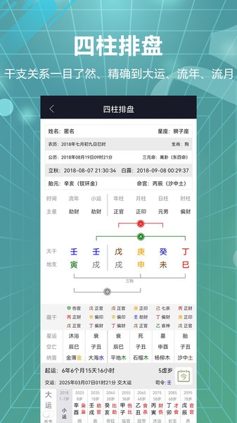 易百查四柱排盤截圖2